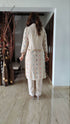 Three Piece Jacket Off White Pathani Set